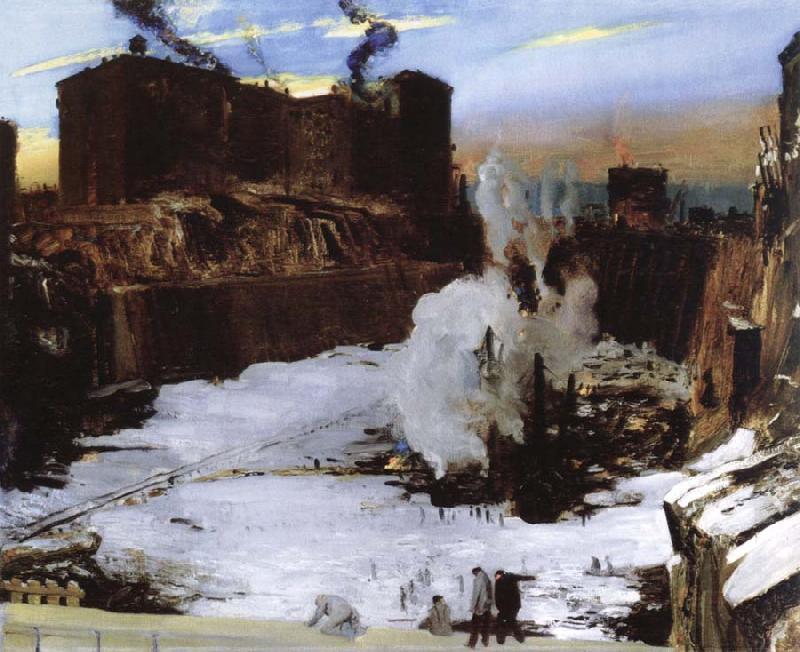 George Bellows pennsylvania station excavation oil painting image